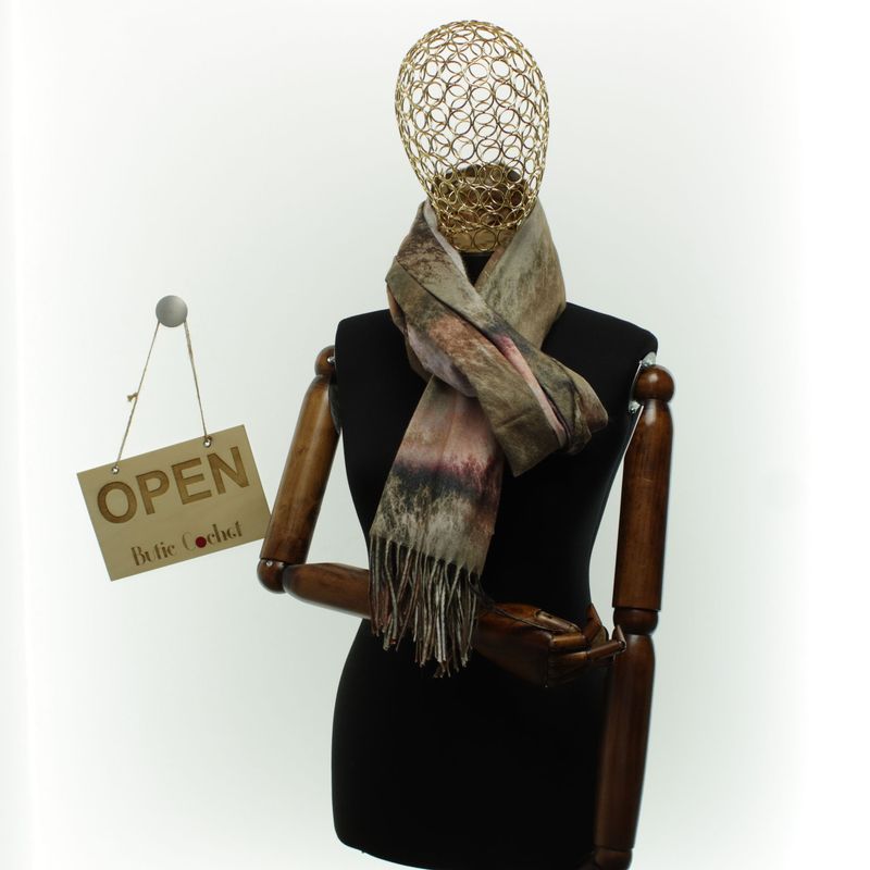 Fashion, accesorii si bijuterii - Femei - Accesorii femei - Esarfe si fulare femei - Esarfa dama, din lana, Buticcochet, 70x180 cm, cu franjuri, Multicolor- ES3426 - Infinity.ro
