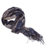 Fashion, accesorii si bijuterii - Femei - Accesorii femei - Esarfe si fulare femei - Esarfa dama, din lana, Buticcochet, 70x180 cm, model floral, Bleumarin - ES3428 - Infinity.ro