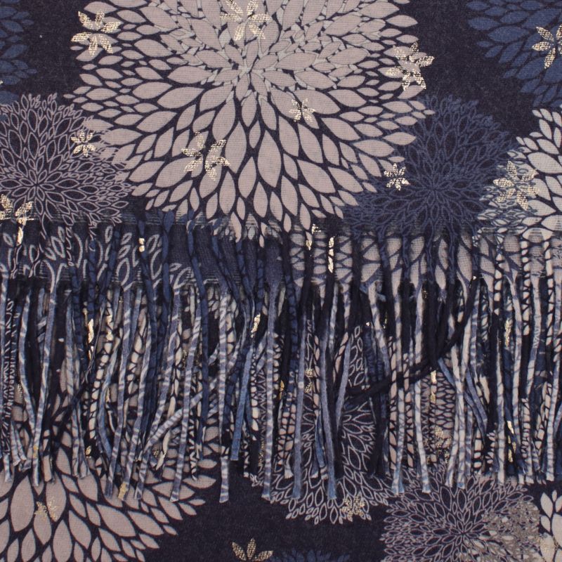 Fashion, accesorii si bijuterii - Femei - Accesorii femei - Esarfe si fulare femei - Esarfa dama, din lana, Buticcochet, 70x180 cm, model floral, Bleumarin - ES3428 - Infinity.ro