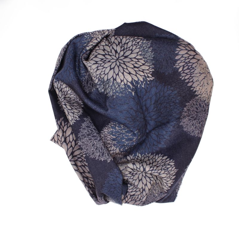Fashion, accesorii si bijuterii - Femei - Accesorii femei - Esarfe si fulare femei - Esarfa dama, din lana, Buticcochet, 70x180 cm, model floral, Bleumarin - ES3428 - Infinity.ro
