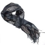 Fashion, accesorii si bijuterii - Femei - Accesorii femei - Esarfe si fulare femei - Esarfa dama, din lana, Buticcochet, 70x180 cm, model floral, Negru - ES3434 - Infinity.ro