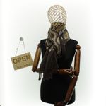 Fashion, accesorii si bijuterii - Femei - Accesorii femei - Esarfe si fulare femei - Esarfa dama, din lana, Buticcochet, 70x180 cm, model cu boderie, Maro inchis - ES3437 - Infinity.ro