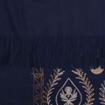 Fashion, accesorii si bijuterii - Femei - Accesorii femei - Esarfe si fulare femei - Esarfa dama, din lana, Buticcochet, 70x180 cm, model cu boderie, Bleumarin - ES3441 - Infinity.ro