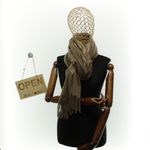 Fashion, accesorii si bijuterii - Femei - Accesorii femei - Esarfe si fulare femei - Esarfa dama, din lana, Buticcochet, 70x180 cm, model cu boderie, Maro - ES3442 - Infinity.ro