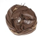 Fashion, accesorii si bijuterii - Femei - Accesorii femei - Esarfe si fulare femei - Esarfa dama, din lana, Buticcochet, 70x180 cm, model cu boderie, Maro - ES3442 - Infinity.ro