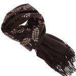 Fashion, accesorii si bijuterii - Femei - Accesorii femei - Esarfe si fulare femei - Esarfa dama, din lana, Buticcochet, 70x180 cm, model cu boderie, Maro inchis - ES3446 - Infinity.ro