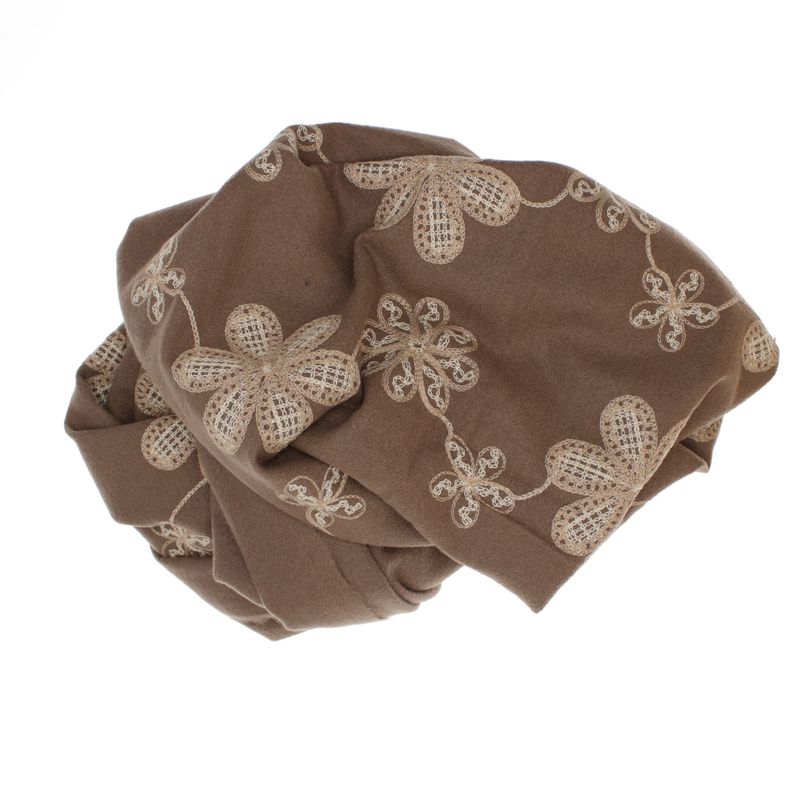 Fashion, accesorii si bijuterii - Femei - Accesorii femei - Esarfe si fulare femei - Esarfa dama, din lana, Buticcochet, 70x180 cm, model cu boderie, Maro - ES3459 - Infinity.ro