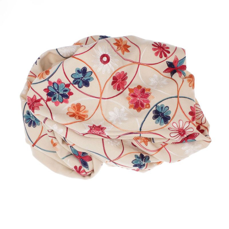 Fashion, accesorii si bijuterii - Femei - Accesorii femei - Esarfe si fulare femei - Esarfa dama, din lana, Buticcochet, 70x180 cm, model cu boderie, Bej - ES3463 - Infinity.ro
