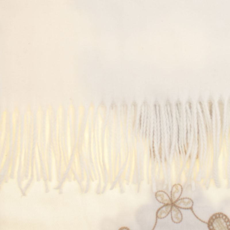 Fashion, accesorii si bijuterii - Femei - Accesorii femei - Esarfe si fulare femei - Esarfa dama, din lana, Buticcochet, 70x180 cm, model cu boderie, Alb - ES3458 - Infinity.ro