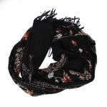 Fashion, accesorii si bijuterii - Femei - Accesorii femei - Esarfe si fulare femei - Esarfa dama, din lana, Buticcochet, 70x180 cm, model cu boderie, Negru - ES3471 - Infinity.ro
