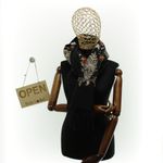 Fashion, accesorii si bijuterii - Femei - Accesorii femei - Esarfe si fulare femei - Esarfa dama, din lana, Buticcochet, 70x180 cm, model cu boderie, Negru - ES3471 - Infinity.ro