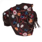 Fashion, accesorii si bijuterii - Femei - Accesorii femei - Esarfe si fulare femei - Esarfa dama, din lana, Buticcochet, 70x180 cm, model cu boderie, Maro inchis - ES3464 - Infinity.ro