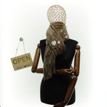 Fashion, accesorii si bijuterii - Femei - Accesorii femei - Esarfe si fulare femei - Esarfa dama, din lana, Buticcochet, 70x180 cm, model cu boderie, Maro - ES3475 - Infinity.ro