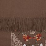Fashion, accesorii si bijuterii - Femei - Accesorii femei - Esarfe si fulare femei - Esarfa dama, din lana, Buticcochet, 70x180 cm, model cu boderie, Maro - ES3475 - Infinity.ro