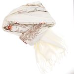 Fashion, accesorii si bijuterii - Femei - Accesorii femei - Esarfe si fulare femei - Esarfa dama, din lana, Buticcochet, 70x180 cm, model cu boderie, Alb - ES3476 - Infinity.ro