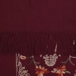 Fashion, accesorii si bijuterii - Femei - Accesorii femei - Esarfe si fulare femei - Esarfa dama, din lana, Buticcochet, 70x180 cm, model cu boderie, Visiniu - ES3479 - Infinity.ro