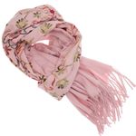 Fashion, accesorii si bijuterii - Femei - Accesorii femei - Esarfe si fulare femei - Esarfa dama, din lana, Buticcochet, 70x180 cm, model cu boderie, Roz - ES3484 - Infinity.ro