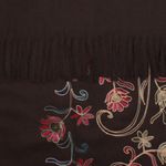 Fashion, accesorii si bijuterii - Femei - Accesorii femei - Esarfe si fulare femei - Esarfa dama, din lana, Buticcochet, 70x180 cm, model cu boderie, Maro inchis - ES3482 - Infinity.ro