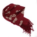 Fashion, accesorii si bijuterii - Femei - Accesorii femei - Esarfe si fulare femei - Esarfa dama, din lana, Buticcochet, 70x180 cm, model cu broderie si strasuri, Visiniu - ES3491 - Infinity.ro