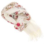 Fashion, accesorii si bijuterii - Femei - Accesorii femei - Esarfe si fulare femei - Esarfa dama, din lana, Buticcochet, 70x180 cm, model cu boderie, Alb - ES3486 - Infinity.ro