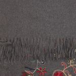 Fashion, accesorii si bijuterii - Femei - Accesorii femei - Esarfe si fulare femei - Esarfa dama, din lana, Buticcochet, 70x180 cm, model cu boderie, Gri - ES3487 - Infinity.ro