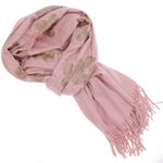 Fashion, accesorii si bijuterii - Femei - Accesorii femei - Esarfe si fulare femei - Esarfa dama, din lana, Buticcochet, 70x180 cm, model cu broderie si strasuri, Roz - ES3493 - Infinity.ro