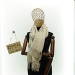 Fashion, accesorii si bijuterii - Femei - Accesorii femei - Esarfe si fulare femei - Esarfa dama, din lana, Buticcochet, 70x180 cm, model cu broderie si strasuri, Bej - ES3495 - Infinity.ro