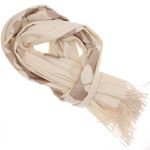 Fashion, accesorii si bijuterii - Femei - Accesorii femei - Esarfe si fulare femei - Esarfa dama, din lana, Buticcochet, 70x180 cm, model cu broderie si sclipici, Bej - ES3499 - Infinity.ro