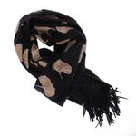 Fashion, accesorii si bijuterii - Femei - Accesorii femei - Esarfe si fulare femei - Esarfa dama, din lana, Buticcochet, 70x180 cm, model cu broderie si sclipici, Negru - ES3498 - Infinity.ro
