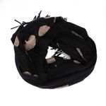 Fashion, accesorii si bijuterii - Femei - Accesorii femei - Esarfe si fulare femei - Esarfa dama, din lana, Buticcochet, 70x180 cm, model cu broderie si sclipici, Negru - ES3498 - Infinity.ro