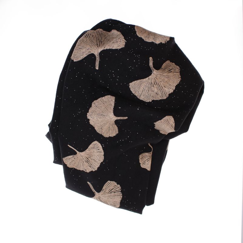 Fashion, accesorii si bijuterii - Femei - Accesorii femei - Esarfe si fulare femei - Esarfa dama, din lana, Buticcochet, 70x180 cm, model cu broderie si sclipici, Negru - ES3498 - Infinity.ro
