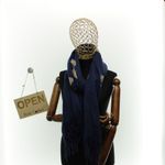 Fashion, accesorii si bijuterii - Femei - Accesorii femei - Esarfe si fulare femei - Esarfa dama, din lana, Buticcochet, 70x180 cm, model cu broderie si sclipici, Bleumarin - ES3502 - Infinity.ro