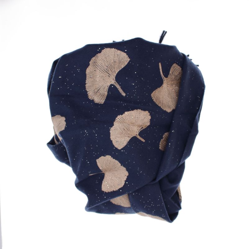 Fashion, accesorii si bijuterii - Femei - Accesorii femei - Esarfe si fulare femei - Esarfa dama, din lana, Buticcochet, 70x180 cm, model cu broderie si sclipici, Bleumarin - ES3502 - Infinity.ro