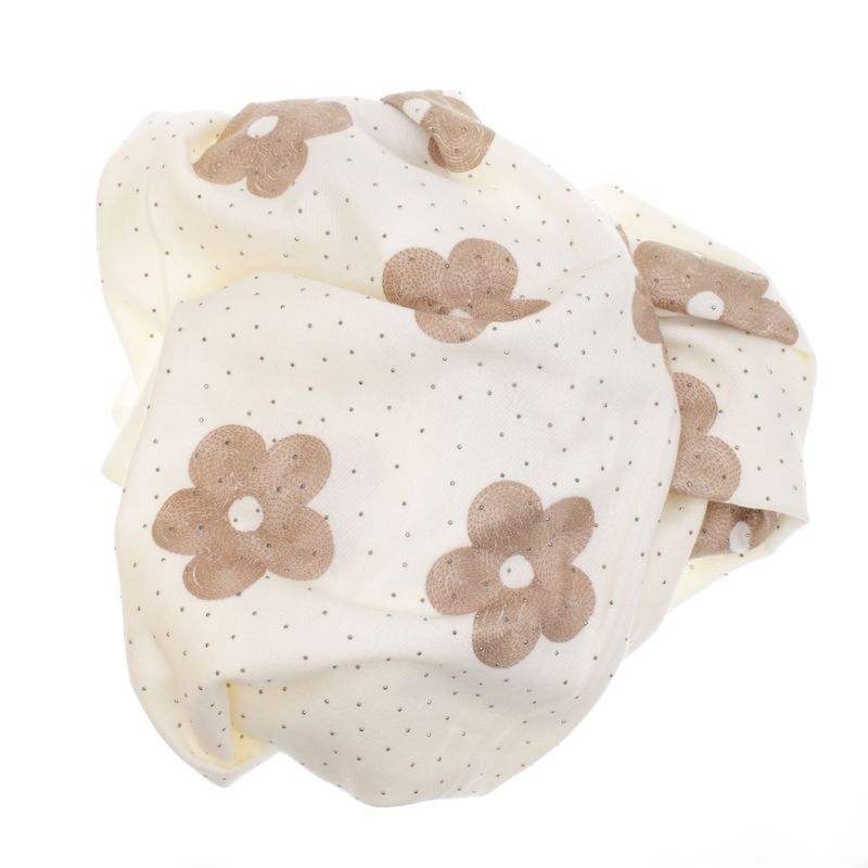 Fashion, accesorii si bijuterii - Femei - Accesorii femei - Esarfe si fulare femei - Esarfa dama, din lana, Buticcochet, 70x180 cm, model cu broderie si strasuri, Alb - ES3496 - Infinity.ro