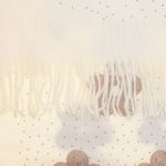Fashion, accesorii si bijuterii - Femei - Accesorii femei - Esarfe si fulare femei - Esarfa dama, din lana, Buticcochet, 70x180 cm, model cu broderie si strasuri, Alb - ES3496 - Infinity.ro