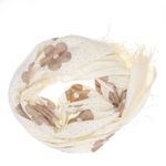 Fashion, accesorii si bijuterii - Femei - Accesorii femei - Esarfe si fulare femei - Esarfa dama, din lana, Buticcochet, 70x180 cm, model cu broderie si strasuri, Alb - ES3496 - Infinity.ro