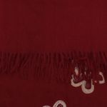 Fashion, accesorii si bijuterii - Femei - Accesorii femei - Esarfe si fulare femei - Esarfa dama, din lana, Buticcochet, 70x180 cm, model cu broderie si strasuri, Visiniu  - ES3508 - Infinity.ro
