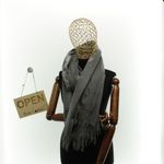 Fashion, accesorii si bijuterii - Femei - Accesorii femei - Esarfe si fulare femei - Esarfa dama, din lana, Buticcochet, 70x180 cm, model cu broderie si sclipici, Gri - ES3503 - Infinity.ro