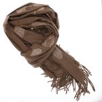 Fashion, accesorii si bijuterii - Femei - Accesorii femei - Esarfe si fulare femei - Esarfa dama, din lana, Buticcochet, 70x180 cm, model cu broderie si sclipici, Maro - ES3506 - Infinity.ro