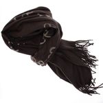 Fashion, accesorii si bijuterii - Femei - Accesorii femei - Esarfe si fulare femei - Esarfa dama, din lana, Buticcochet, 70x180 cm, model cu broderie si strasuri, Maro - ES3514 - Infinity.ro