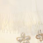 Fashion, accesorii si bijuterii - Femei - Accesorii femei - Esarfe si fulare femei - Esarfa dama, din lana, Buticcochet, 70x180 cm, model cu broderie si strasuri, Alb - ES3512 - Infinity.ro