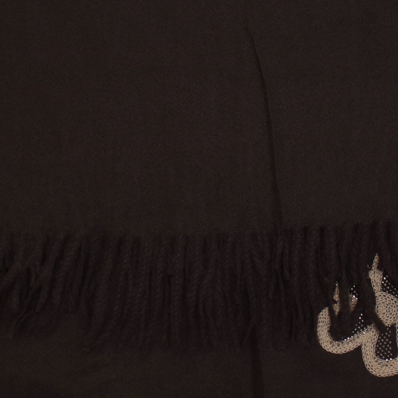 Fashion, accesorii si bijuterii - Femei - Accesorii femei - Esarfe si fulare femei - Esarfa dama, din lana, Buticcochet, 70x180 cm, model cu broderie si strasuri, Maro - ES3514 - Infinity.ro