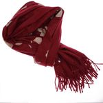 Fashion, accesorii si bijuterii - Femei - Accesorii femei - Esarfe si fulare femei - Esarfa dama, din lana, Buticcochet, 70x180 cm, model cu broderie si sclipici, Visiniu - ES3504 - Infinity.ro