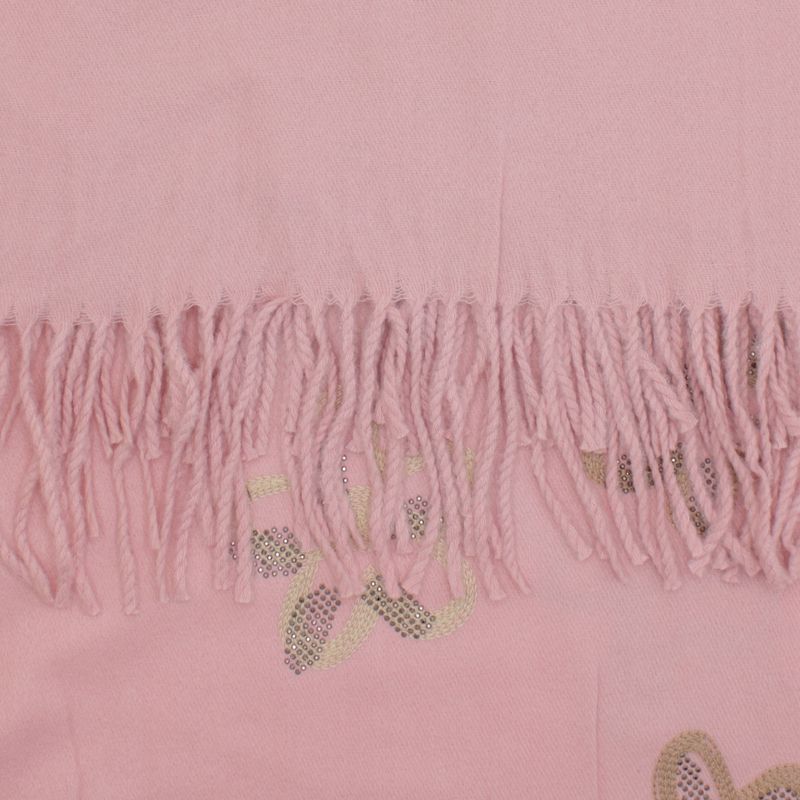 Fashion, accesorii si bijuterii - Femei - Accesorii femei - Esarfe si fulare femei - Esarfa dama, din lana, Buticcochet, 70x180 cm, model cu broderie si strasuri, Roz - ES3511 - Infinity.ro