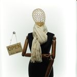 Fashion, accesorii si bijuterii - Femei - Accesorii femei - Esarfe si fulare femei - Esarfa dama, din lana, Buticcochet, 70x180 cm, model cu broderie si strasuri, Bej - ES3513 - Infinity.ro