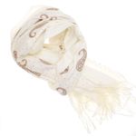 Fashion, accesorii si bijuterii - Femei - Accesorii femei - Esarfe si fulare femei - Esarfa dama, din lana, Buticcochet, 70x180 cm, model cu broderie si strasuri, Alb - ES3517 - Infinity.ro