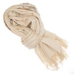 Fashion, accesorii si bijuterii - Femei - Accesorii femei - Esarfe si fulare femei - Esarfa dama, din lana, Buticcochet, 70x180 cm, model cu broderie si strasuri, Bej - ES3513 - Infinity.ro