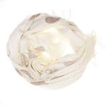 Fashion, accesorii si bijuterii - Femei - Accesorii femei - Esarfe si fulare femei - Esarfa dama, din lana, Buticcochet, 70x180 cm, model cu broderie si strasuri, Alb - ES3517 - Infinity.ro
