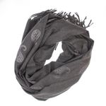 Fashion, accesorii si bijuterii - Femei - Accesorii femei - Esarfe si fulare femei - Esarfa dama, din lana, Buticcochet, 70x180 cm, model cu broderie si strasuri, Gri - ES3519 - Infinity.ro