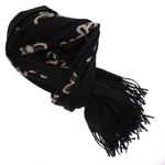 Fashion, accesorii si bijuterii - Femei - Accesorii femei - Esarfe si fulare femei - Esarfa dama, din lana, Buticcochet, 70x180 cm, model cu broderie si strasuri, Negru - ES3515 - Infinity.ro